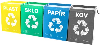Torby na segregowane odpady SORT EASY 4 METAL, 30x30x40cm, 4x36l, 4 szt.