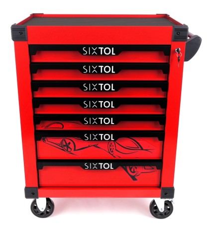 Wózek warsztatowy na narzędzia MECHANIC TROLLEY KEVIN RED, 7 szuflad