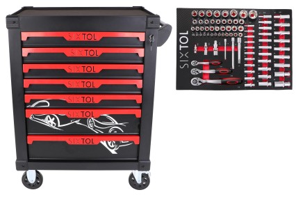 Wózek warsztatowy na narzędzia MECHANIC TROLLEY KEVIN 80, 7 szuflad, 80 szt. narzędzi