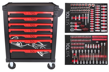 Wózek warsztatowy na narzędzia MECHANIC TROLLEY KEVIN 182, 7 szuflad, 182 szt. narzędzi