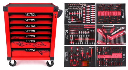 Wózek warsztatowy na narzędzia MECHANIC TROLLEY KEVIN RED 274, 7 szuflad, 274 szt. narzędzi