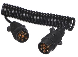 Propojovací spirálový kabel zástrčky tažného zařízení TRAILER CABLE 3, 7-7pin, 3m