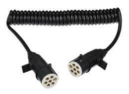 Spiralny kabel połączeniowy 7-pin typ S TRAILER CABLE 10, wtyczka z tworzywa, 24V, 3,5 m
