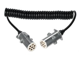 Spiralny kabel połączeniowy 7-pin typ S TRAILER CABLE 12, wtyczka metalowa, 24V, 3,5 m