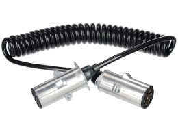 Spiralny kabel połączeniowy 7-pin typ N TRAILER CABLE 13, metalowa wtyczka, 24V, 3,5m