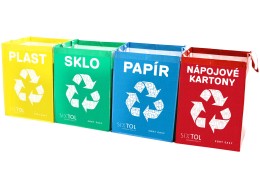 Torby na segregowane odpady SORT EASY 4 CARTON, 30x30x40cm, 4x36l, 4 szt.