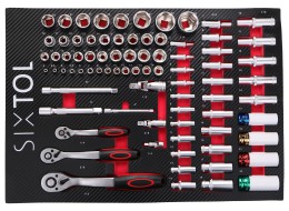 Wózek warsztatowy z narzędziami MECHANIC TROLLEY JASON 80, 3 szuflady, 1 półka, 80 szt. narzędzi