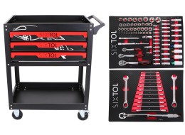 Wózek warsztatowy z narzędziami MECHANIC TROLLEY JASON 94, 3 szuflady, 1 półka. 94 szt. narzędzi