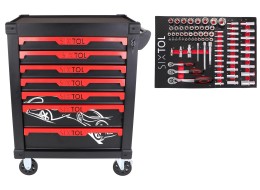 Wózek warsztatowy na narzędzia MECHANIC TROLLEY KEVIN 80, 7 szuflad, 80 szt. narzędzi