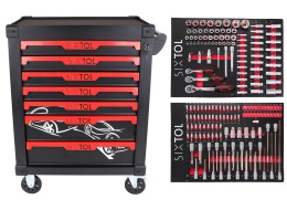 Wózek warsztatowy na narzędzia MECHANIC TROLLEY KEVIN 182, 7 szuflad, 182 szt. narzędzi