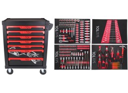 Wózek warsztatowy na narzędzia MECHANIC TROLLEY KEVIN 210, 7 szuflad, 210 szt. narzędzi