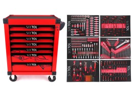 Wózek warsztatowy na narzędzia MECHANIC TROLLEY KEVIN RED 274, 7 szuflad, 274 szt. narzędzi