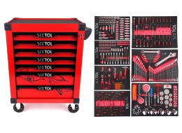 Wózek warsztatowy na narzędzia MECHANIC TROLLEY KEVIN RED 326, 7 szuflad, 326 szt. narzędzi